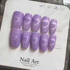 Lilac Pearl Nail Set‎ – Glossy Lavender + Iridescent Glow